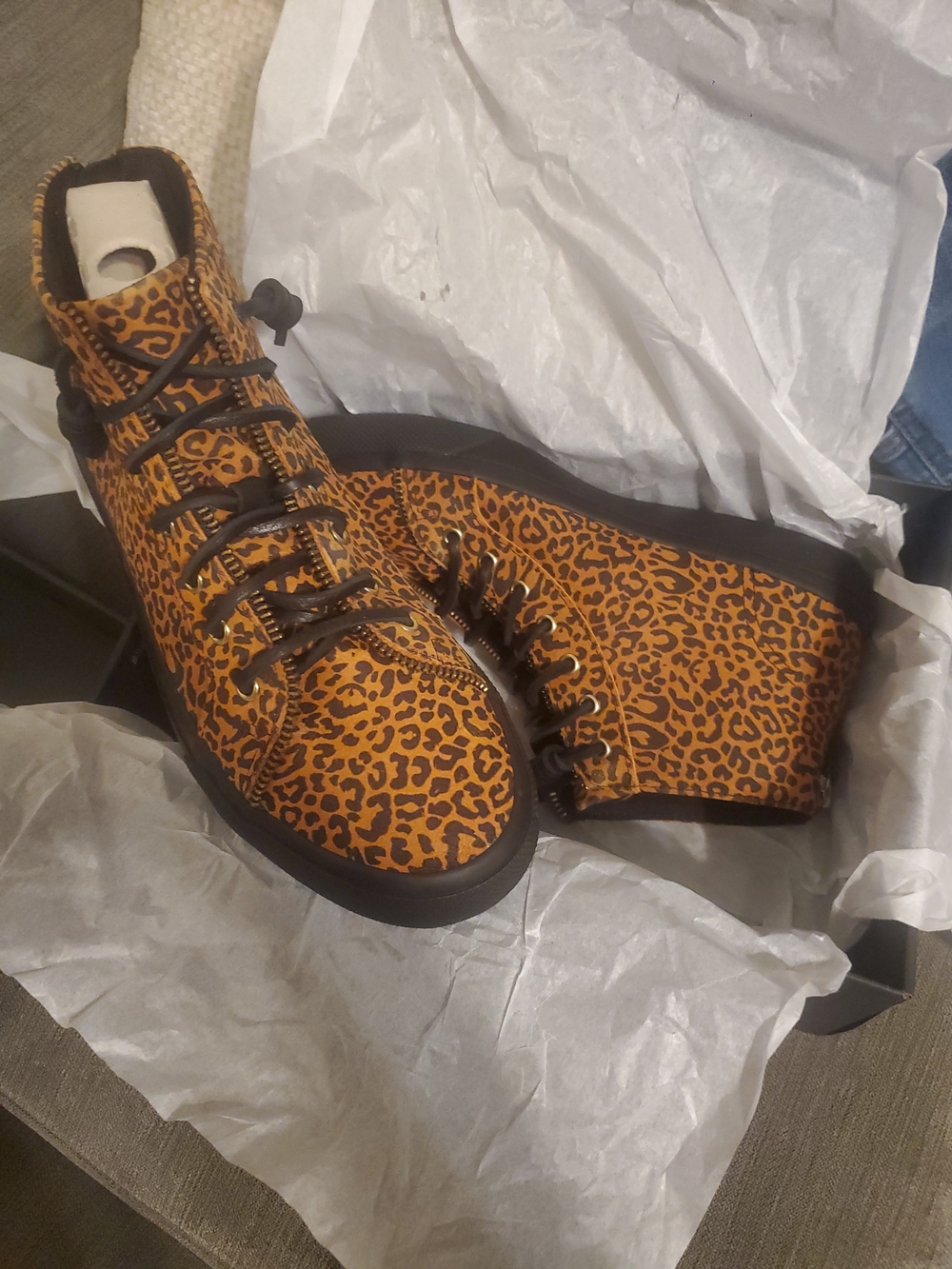 Sperry X Rebecca Minkoff Leopard Print Platform Sneakers - Bold Amber & Black